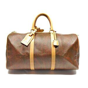 Etro Boston 45 Bag Brown PVC, milano paisly​​